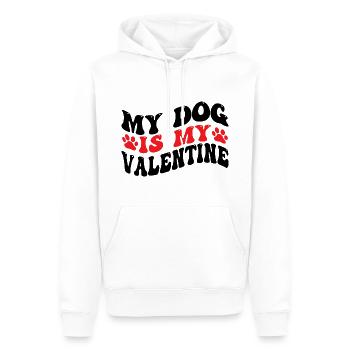 My Dog Is My Valentine - Funny dog saying - Men’s Premium Organic Hoodie - white - Front - Nico (187cm)
