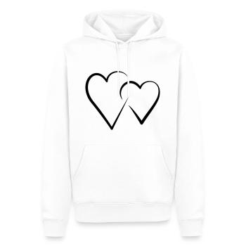 à double coeur - Sweat à capuche Premium bio Homme - blanc - Devant - Nico (187cm)