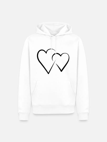 Double heart - Men’s Premium Organic Hoodie - white
