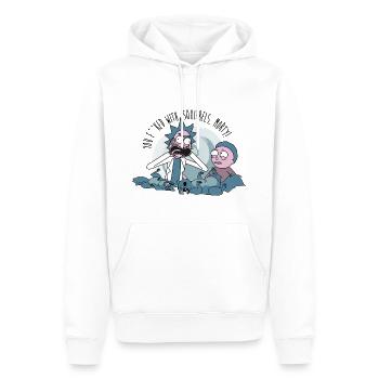 Rick And Morty You F**ked With Squirrels - Männer Premium Bio Hoodie - Weiß - Vorne - Nico (187cm)