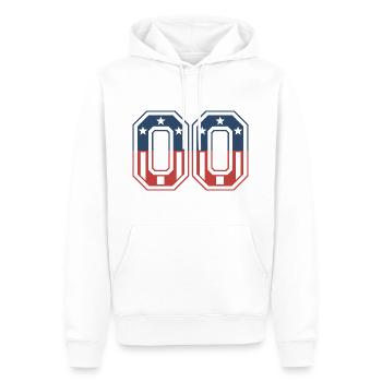 Anzahl 00 USA - Männer Premium Bio Hoodie - Weiß - Vorne - Nico (187cm)