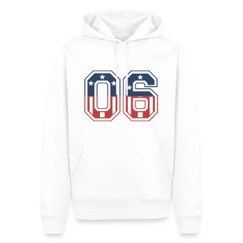 Anzahl 06 USA - Männer Premium Bio Hoodie - Weiß - Vorne - Nico (187cm)