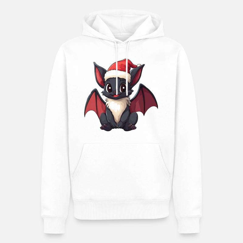 Chauves-souris Noël - Sweat à capuche Premium bio Homme - blanc