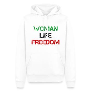Liberté de vie des femmes - Iran - Sweat à capuche Premium bio Homme - blanc - Devant - Nico (187cm)