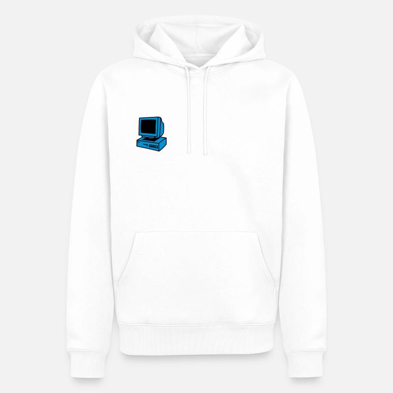 Computer - Sweat à capuche Premium bio Homme - blanc