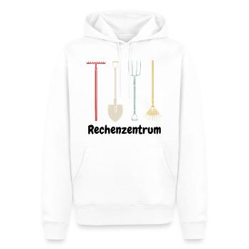 Outil de râteau pour centre de données Funny Farmer Noir - Sweat à capuche Premium bio Homme - blanc - Devant - Nico (187cm)