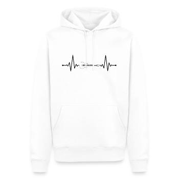 guitare électrique heartbeat pulse noir - Sweat à capuche Premium bio Homme - blanc - Devant - Nico (187cm)