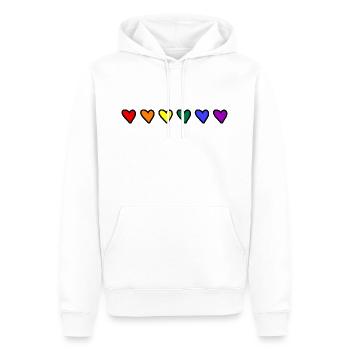 LGBTQ Regenbogen Herzen CSD Gay Pride - Männer Premium Bio Hoodie - Weiß - Vorne - Nico (187cm)