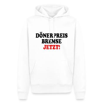 dönerpreisbremse jetzt - Männer Premium Bio Hoodie - Weiß - Vorne - Nico (187cm)