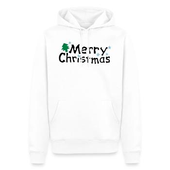 noël joyeux noël merry christmas - Sweat à capuche Premium bio Homme - blanc - Devant - Nico (187cm)