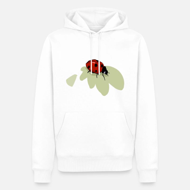 Coccinelle - Sweat à capuche Premium bio Homme - blanc