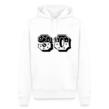 Zahl 30 - 30. Geburtstag - 30er Jahre Retro - Männer Premium Bio Hoodie - Weiß - Vorne - Nico (187cm)