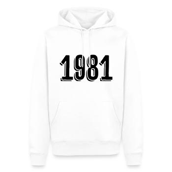 Year of birth 1981 Gifts - Men’s Premium Organic Hoodie - white - Front - Nico (187cm)