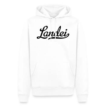 landei - Männer Premium Bio Hoodie - Weiß - Vorne - Nico (187cm)