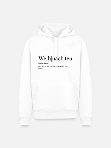 Weihnachten - Zeit für „Schöne Bescherung“ - Männer Premium Bio Hoodie - Weiß