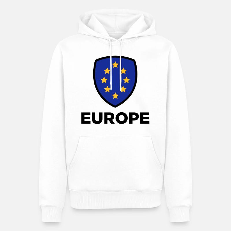 Le drapeau européen Union - Sweat à capuche Premium bio Homme - blanc