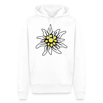 EDELWEISS BLOSSOM - Sweat à capuche Premium bio Homme - blanc - Devant - Nico (187cm)