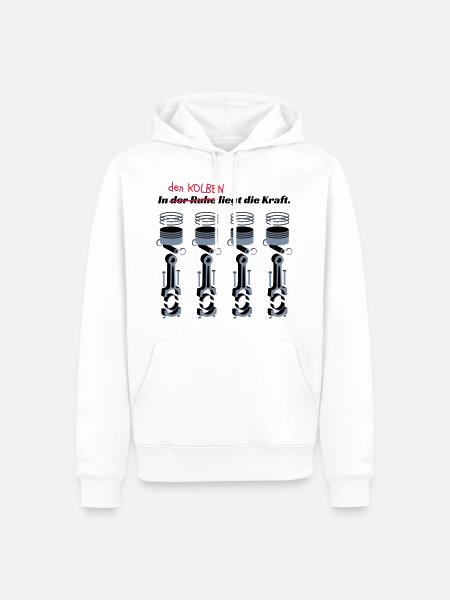 In den Kolben liegt die.. - Männer Premium Bio Hoodie - Weiß