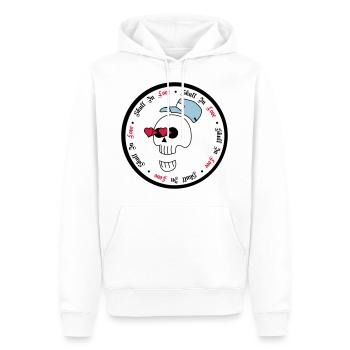crâne dans l'amour - halloweem - crâne - Sweat à capuche Premium bio Homme - blanc - Devant - Nico (187cm)