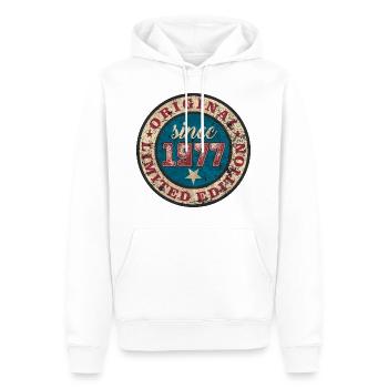 US Style since 1977 original limited edition - Männer Premium Bio Hoodie - Weiß - Vorne - Nico (187cm)
