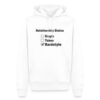 Relation Hardstyle | Hardstyle marchandises - Sweat à capuche Premium bio Homme - blanc - Devant - Nico (187cm)