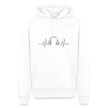 Battement de coeur Musique cadeau coeur casque DJ coeur - Sweat à capuche Premium bio Homme - blanc - Devant - Nico (187cm)