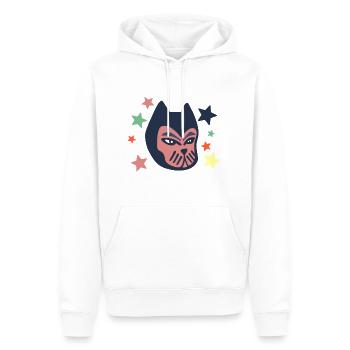 Galaktische Katze - Männer Premium Bio Hoodie - Weiß - Vorne - Nico (187cm)