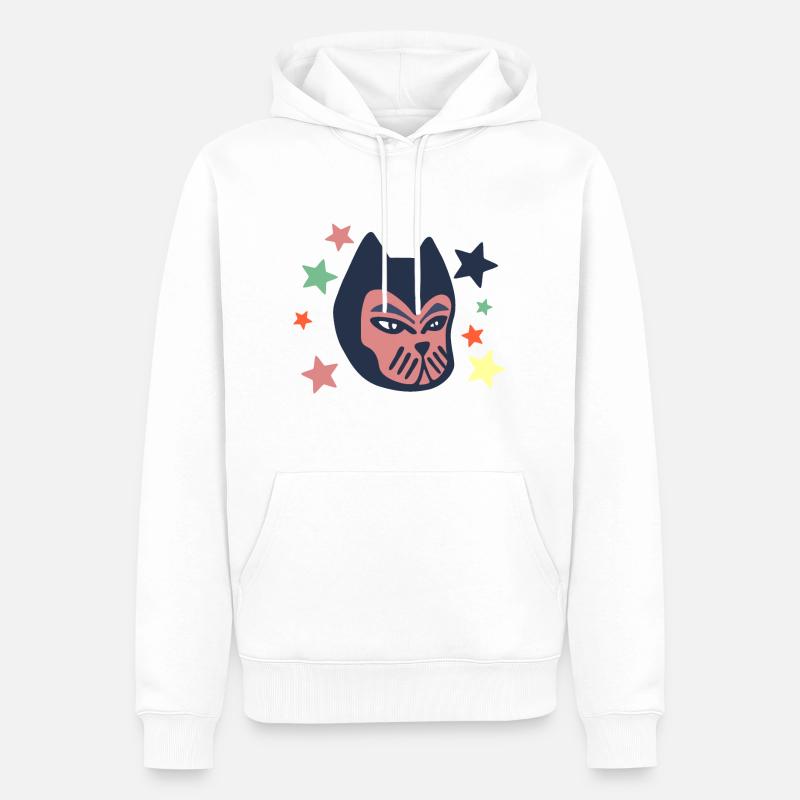 Chat galactique - Sweat à capuche Premium bio Homme - blanc