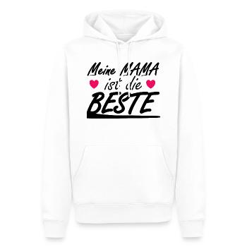 Meine Mama ist die Beste - Männer Premium Bio Hoodie - Weiß - Vorne - Nico (187cm)