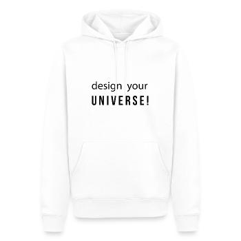 design your UNIVERSE für Designer und Grafiker - Männer Premium Bio Hoodie - Weiß - Vorne - Nico (187cm)