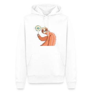 Faultier WM Fußball Weltmeisterschaft Geschenk - Männer Premium Bio Hoodie - Weiß - Vorne - Nico (187cm)