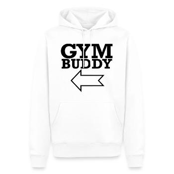 Gym Gym Club de fitness partenaire team Shirt - Sweat à capuche Premium bio Homme - blanc - Devant - Nico (187cm)