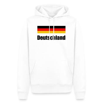 Drapeau de l'Allemagne et lettrage de l'Allemagne - Sweat à capuche Premium bio Homme - blanc - Devant - Nico (187cm)