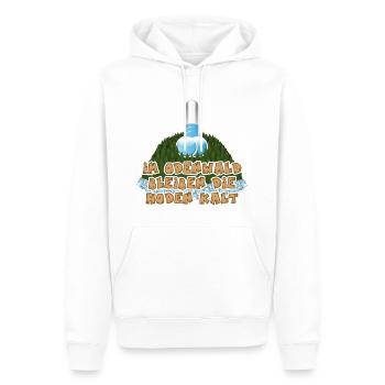 Im Odenwald bleiben die Hoden kalt - Männer Premium Bio Hoodie - Weiß - Vorne - Nico (187cm)