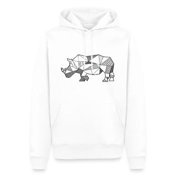Rhino geometric - Men’s Premium Organic Hoodie - white - Front - Nico (187cm)