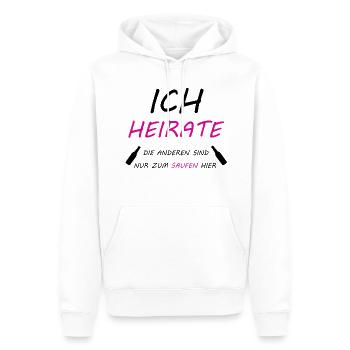 Bachelor party groom - Men’s Premium Organic Hoodie - white - Front - Nico (187cm)