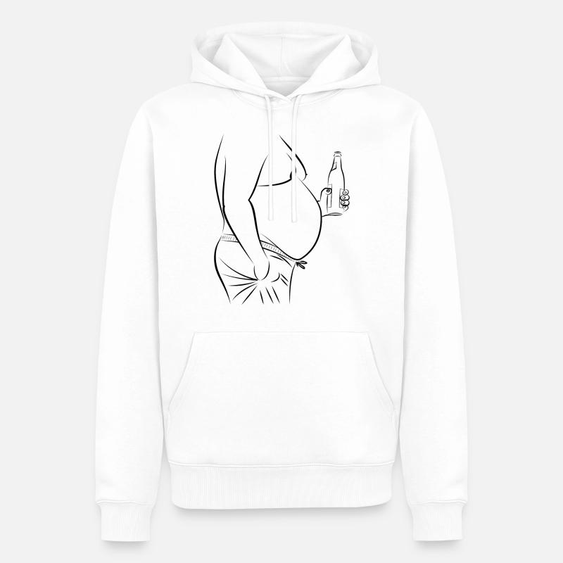 Bierbauch (Geschenkidee) - Männer Premium Bio Hoodie - Weiß