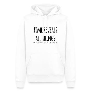 Time Reveals All Things, Seneca - Männer Premium Bio Hoodie - Weiß - Vorne - Nico (187cm)