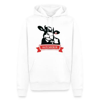 Kuh YauteSavoie.fr - Männer Premium Bio Hoodie - Weiß - Vorne - Nico (187cm)