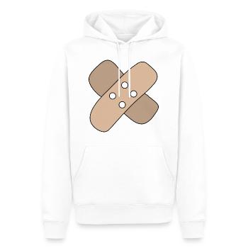 Patch, blessure, blessure, guérison, idée cadeau - Sweat à capuche Premium bio Homme - blanc - Devant - Nico (187cm)