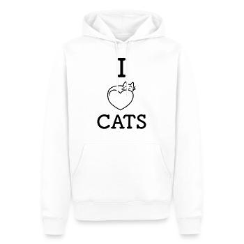 Katze Katzen Ich liebe Katzen Herz Geschenk - Männer Premium Bio Hoodie - Weiß - Vorne - Nico (187cm)