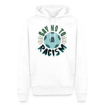 Say NO to racism - Männer Premium Bio Hoodie - Weiß - Vorne - Nico (187cm)