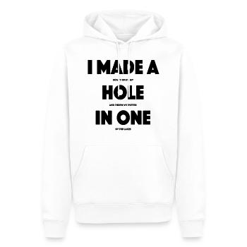 Disc golf, disc golf, golf, hole in one, funny - Men’s Premium Organic Hoodie - white - Front - Nico (187cm)