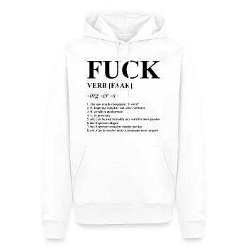 Fuck, Dictionary, fuck you, fuck off - Männer Premium Bio Hoodie - Weiß - Vorne - Nico (187cm)