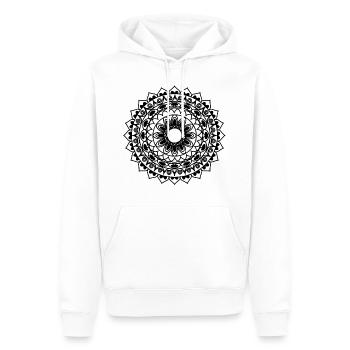 florales Mandala - Männer Premium Bio Hoodie - Weiß - Vorne - Nico (187cm)