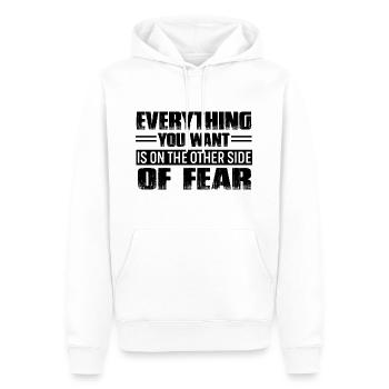 motivation - Sweat à capuche Premium bio Homme - blanc - Devant - Nico (187cm)