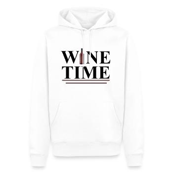 Heure du vin - Sweat à capuche Premium bio Homme - blanc - Devant - Nico (187cm)
