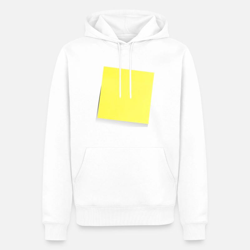 note jaune , adhésif , sticky note - Sweat à capuche Premium bio Homme - blanc