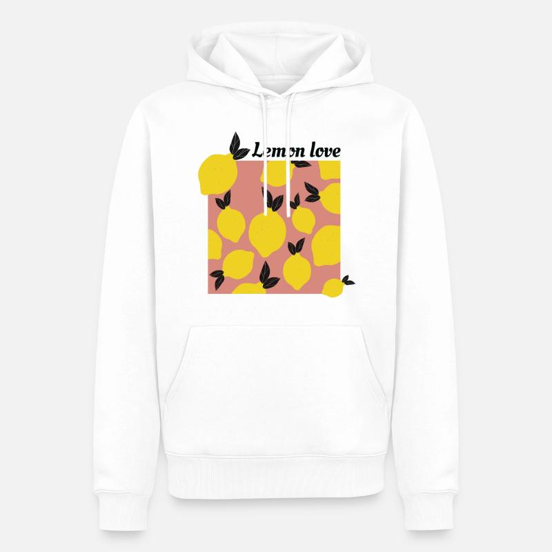 Zitrone - Männer Premium Bio Hoodie - Weiß