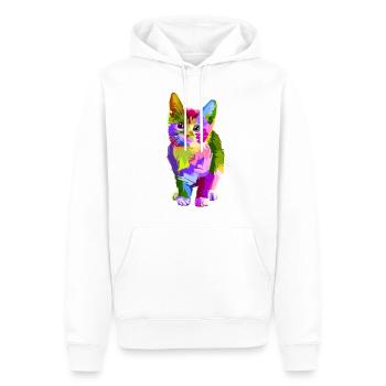 Die Bunte Katze - Männer Premium Bio Hoodie - Weiß - Vorne - Nico (187cm)
